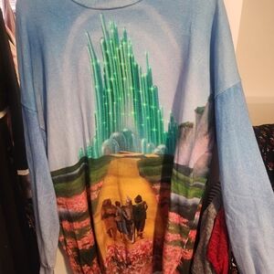 Dolls Kill Tie-Dye Pullover Sweatshirt - Blue, Green & White